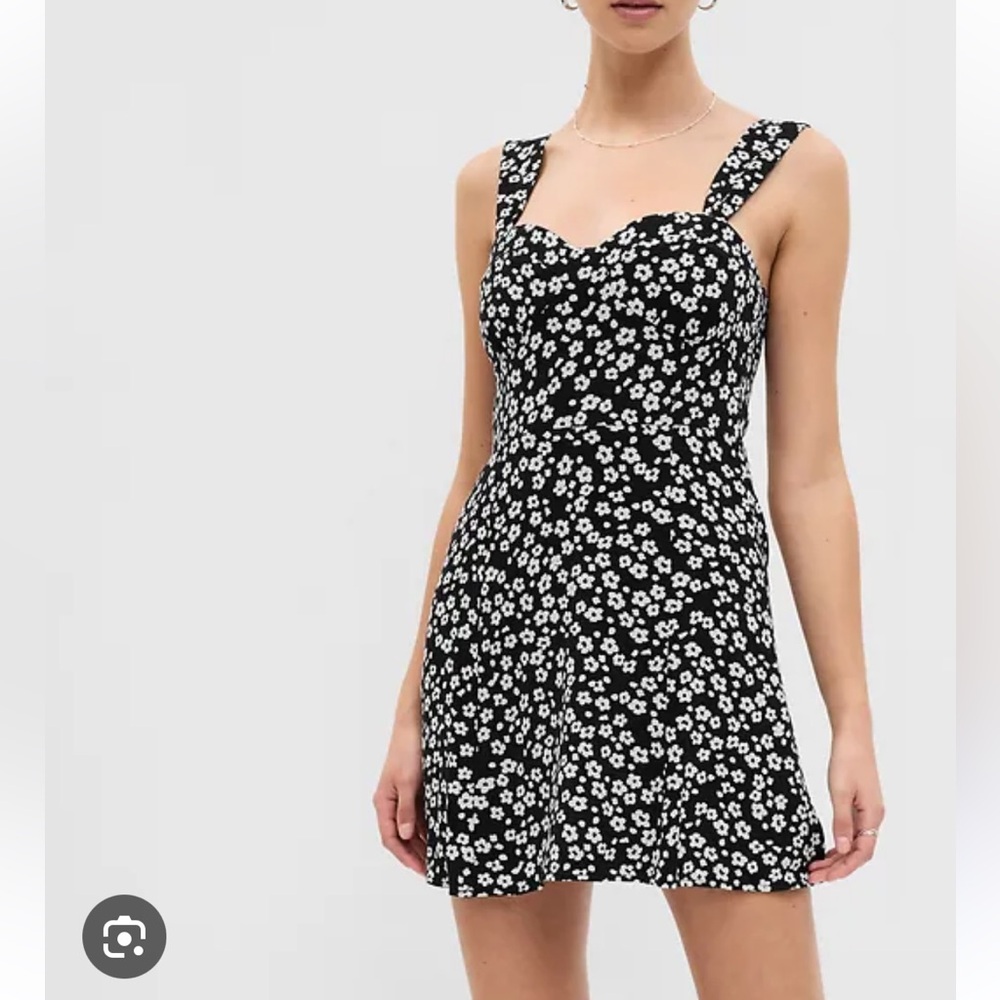 Gap Floral Black and White Mini Dress